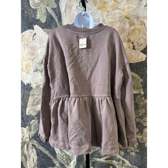Free People Gray Peplum Sweatshirt - Picture 3 of 8